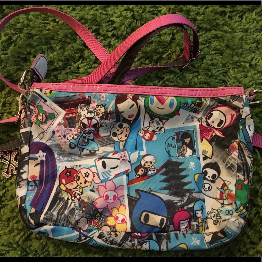 Tokidoki cartolina partenza crossbody bag